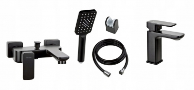 VALVEX LOFT BLACK bateria wannowa + umywalkowa kpl