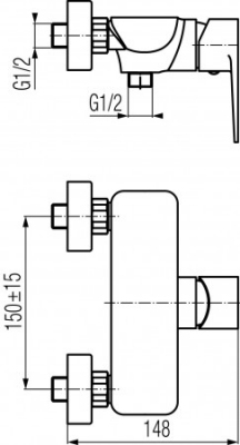 VALVEX DALI Bateria natryskowa ścienna CHROM