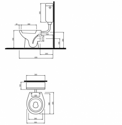 KOŁO Miska ustępowa lejowa NOVA TOP JUNIOR o wysokości 33 cm z odpływem poziomym