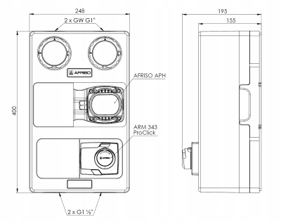 AFRISO rozdzielacz + 2 grupy pompowe PrimoTherm K 180-1 + 180-2 DN25