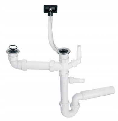 McALPINE HC7+DO2-U Syfon zlewozmywakowy podwójny