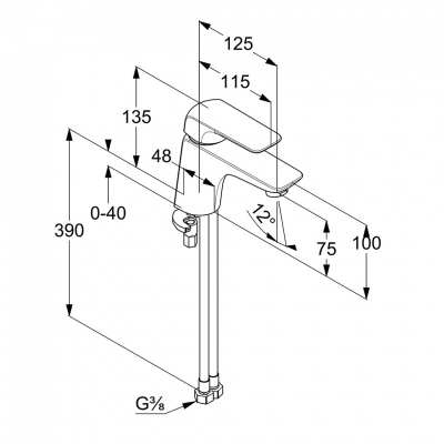 KLUDI AMEO jednouchwytowa bateria umywalkowa bez korka