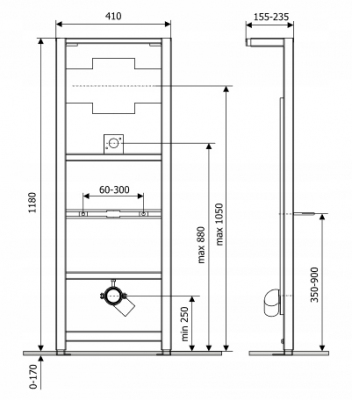 KK-POL BLUE RAFA stelaż podtynkowy do pisuaru