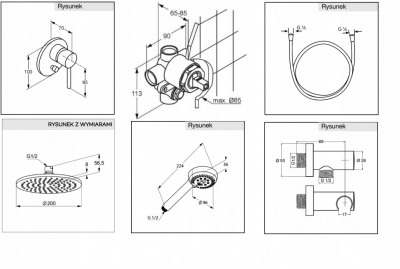 KLUDI BOZZ zestaw podtynkowy prysznicowy komplet 7w1