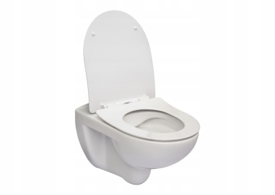 ROCA VICTORIA Miska WC podwieszana Rimless z deską SLIM wolnoopadającą