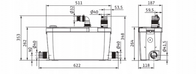 WILO HiDrainlift 3-35 pompa zlew, zmywarka pralka