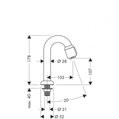 HANSGROHE Wylewka stojąca DN15