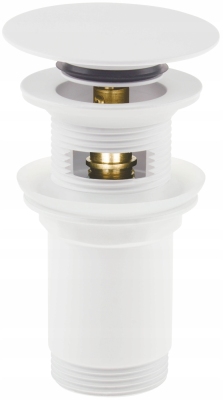 DEANTE KLIK-KLAK Korek do umywalki lub bidetu z tuleją - uniwersalny BIAŁY