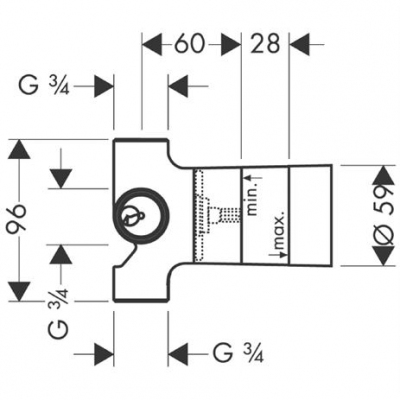 HANSGROHE Przełącznik czterodrożny DN20 Quattro