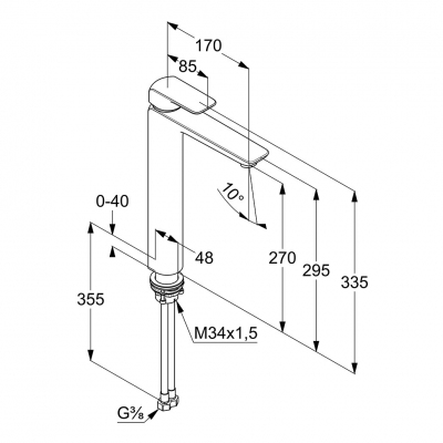 KLUDI AMEO jednouchwytowa bateria umywalkowa wysoka 270 mm