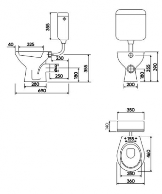 KOŁO Miska ustępowa stojąca lejowa IDOL z odpływem poziomym