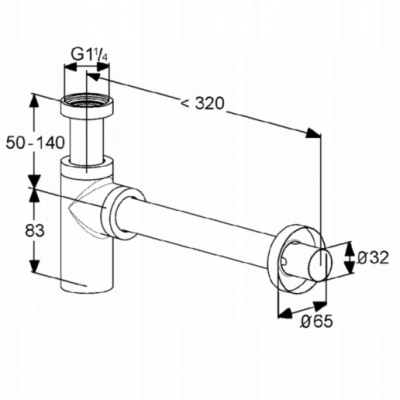 KLUDI syfon umywalkowy butelkowy CZARNY 1002039-00
