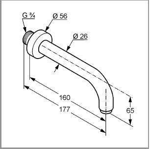 KLUDI BOZZwylewka wannowa DN 20