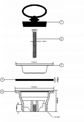 McALPINE HC15 spust zlewozmywakowy 1 1/2