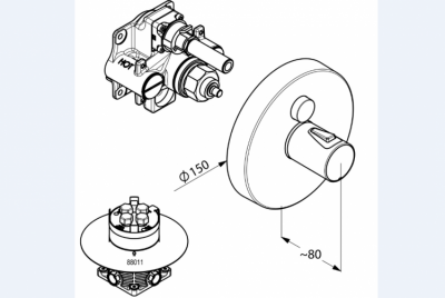 KLUDI PUSH PODTYNKOWA BATERIA NATRYSKOWA Z TERMOSTATEM