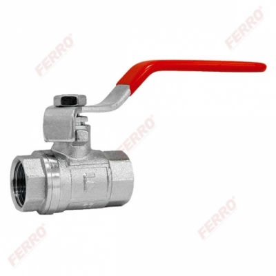 FERRO Zawór kulowy wodny 1 cal  ze stalową rączką z dławikiem, nakrętno-nakrętny