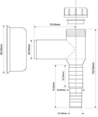 McALPINE syfon do pralki zmywarki WMV-32-CP CHROM
