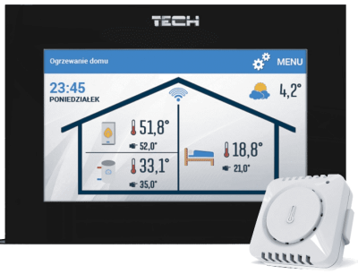TECH ST-2801 WiFi regulator pokojowy OpenTherm CZARNY