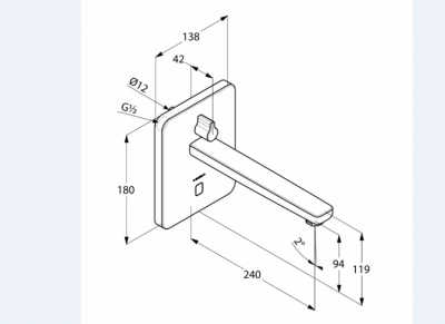 KLUDI ZENTA ELEKTRONICZNA BATERIA UMYWALKOWA DN 15