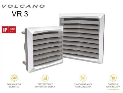 VOLCANO EUROHEAT VR3 nagrzewnica wodna 13-75 KW z konsolą nowy model z silnikiem EC
