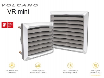 VOLCANO EUROHEAT VR MINI nagrzewnica wodna 3-20 KW z konsolą nowy model z silnikiem EC