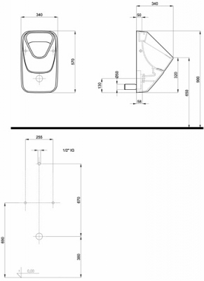 KOŁO Pisuar NOVA PRO ze zintegrowanym ceramicznym sitkiem, dopływ z góry
