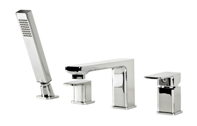 VALVEX LOFT Bateria wannowa 4-otworowa stojąca z akcesoriami