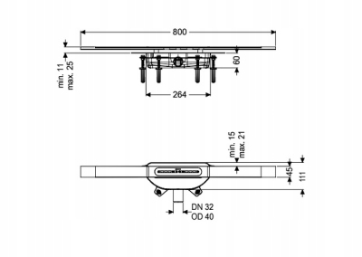 KESSEL LINEARIS INFINITY odwodnienie odpływ liniowy 800 mm 45300.08