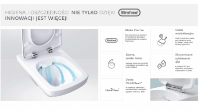 KOŁO NOVA PRO RIMFREE miska wisząca + deska wolnoopadająca