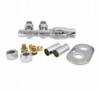 VARIO zawór grzejnikowy TWINS ALL IN 50mm CHROM PRAWY