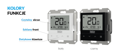 TECH F-4Z V1 przewodowy regulator pokojowy CZARNY