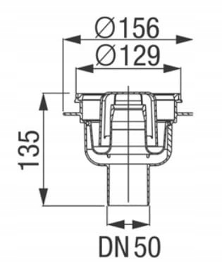KESSEL CLASSIC wpust łazienkowy pionowy 40250.20
