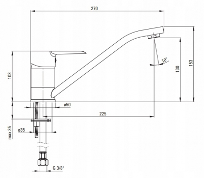 DEANTE CORIO Bateria Bateria kuchenna stojąca