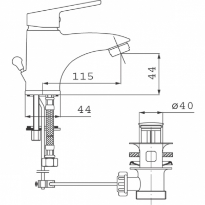 FERRO Bateria umywalkowa stojąca SMILE