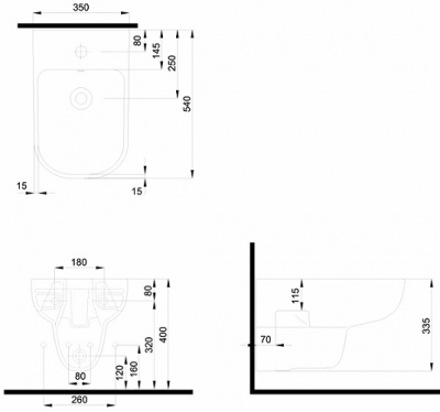 KOŁO BIDET TRAFFIC, WISZĄCY, Z OTWOREM