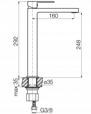 VALVEX ARS BLACK Bateria umywalkowa wysoka 2420410