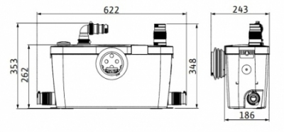 WILO pompa z rozdrabniaczem HiSewlift 3-35 - do WC + umywalka , prysznic, bidet, wanna