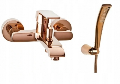 VALVEX AURORA ROSE GOLD bateria wannowa + natrysk