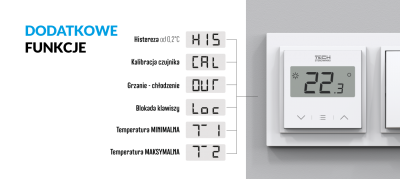 TECH F-2Z V1 przewodowy regulator pokojowy BIAŁY
