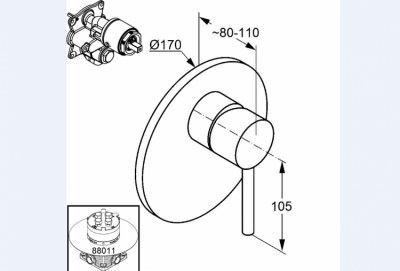 KLUDI BOZZ PODTYNKOWA BATERIA NATRYSKOWA