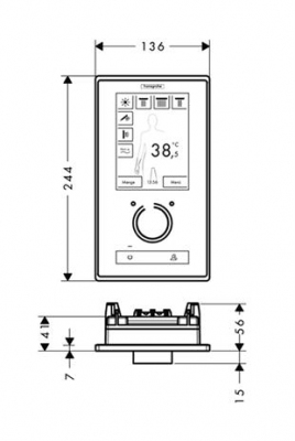 HANSGROHE RainBrain z możliwością regulacji ilości wody, element zewnętrzny CHROM