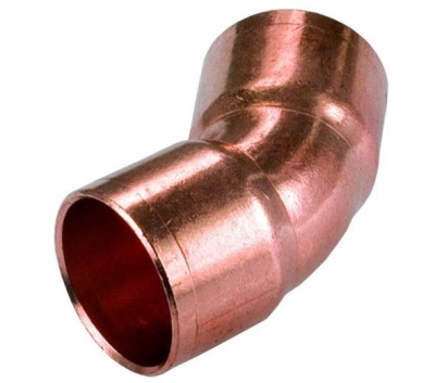 Łuk miedziany 45° fi 15 dwukielichowy W/W