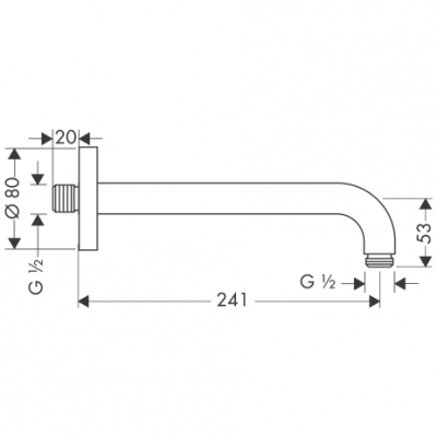 HANSGROHE Ramię prysznicowe DN15  rozetą