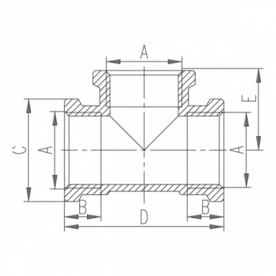 FERRO Trójnik mosiężny 1/2 cala