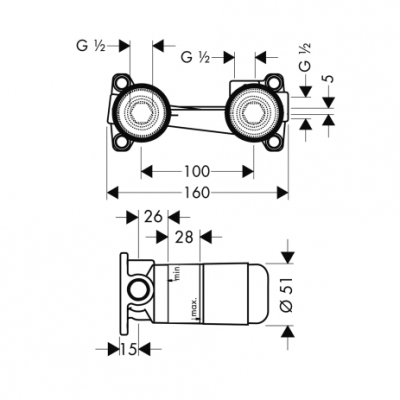 HANSGROHE Zestaw podtynkowy do jednouchwytowej baterii umywalkowej podtynkowej DN15