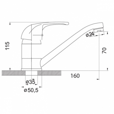 FERRO Bateria umywalkowa stojąca z obrotową wylewką VASTO