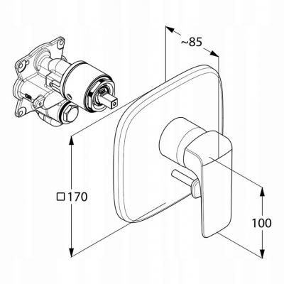 KLUDI AMEO zestaw podtynkowy prysznicowy natryskowy