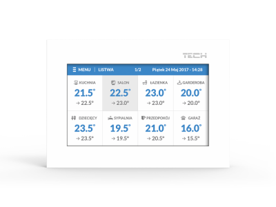 TECH ST-16S WiFi Bezprzewodowy regulator WiFi – obsługa siłowników dla 16 stref grzewczych