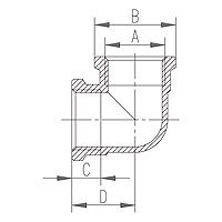 FERRO kolanko mosiężne 3/4 cala