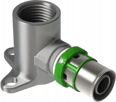 COMAP kolano naścienne z uszkami zaciskowe pex zaprasowywane 16 x 1/2GW